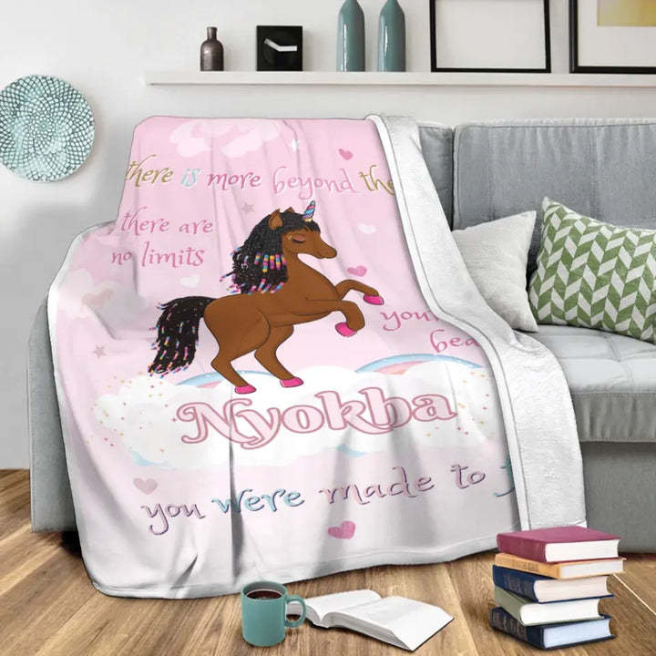 Unicorn personalized blanket sale